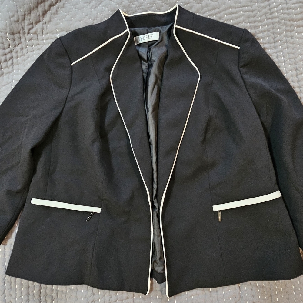 Black Women's Jacket with White Accents